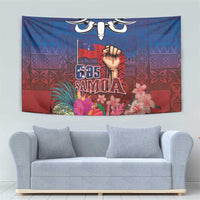 Proud of Samoa Tapestry Ula Nifo with Samoa 685 and Hibiscus Tapa Tribal Pattern