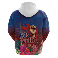 Proud of Samoa Zip Hoodie Ula Nifo with Samoa 685 and Hibiscus Tapa Tribal Pattern