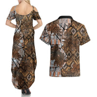 Fiji Masi Tapa Tribal Couples Matching Summer Maxi Dress and Hawaiian Shirt Old Hibiscus Vintage Style LT03 - Polynesian Pride