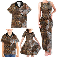 Fiji Masi Tapa Tribal Family Matching Tank Maxi Dress and Hawaiian Shirt Old Hibiscus Vintage Style LT03 - Polynesian Pride