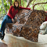 Fiji Masi Tapa Tribal Quilt Old Hibiscus Vintage Style LT03 - Polynesian Pride