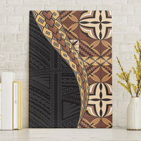 Samoan Siapo Canvas Wall Art Tatau Pattern Half Style Retro Mode LT03 Without Frame Brown - Polynesian Pride