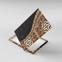 Samoan Siapo Canvas Wall Art Tatau Pattern Half Style Retro Mode LT03 With Frame Brown - Polynesian Pride