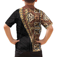 Samoan Siapo Family Matching Short Sleeve Bodycon Dress and Hawaiian Shirt - Tatau Pattern Half Style Retro Mode LT03 - Polynesian Pride