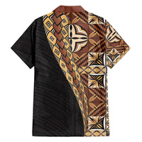 Samoan Siapo Family Matching Short Sleeve Bodycon Dress and Hawaiian Shirt - Tatau Pattern Half Style Retro Mode LT03 - Polynesian Pride