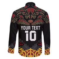 Custom New Zealand Rugby Family Matching Off Shoulder Long Sleeve Dress and Hawaiian Shirt Black Fern Maori Tribal Pattern LT03 - Polynesian Pride