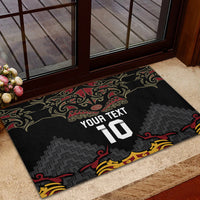 Custom New Zealand Rugby Rubber Doormat Black Fern Maori Tribal Pattern LT03 - Polynesian Pride