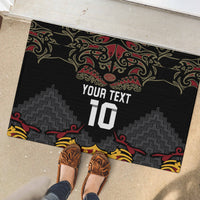 Custom New Zealand Rugby Rubber Doormat Black Fern Maori Tribal Pattern LT03 - Polynesian Pride