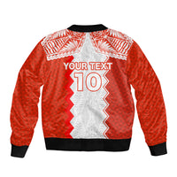 Custom Tonga Rugby Bomber Jacket Ikale Tahi Ngatu Tribal Pattern LT03
