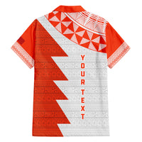 Custom Tonga Rugby Hawaiian Shirt Ikale Tahi Ngatu Tribal Pattern Half Style LT03 - Polynesian Pride