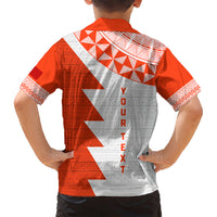 Custom Tonga Rugby Hawaiian Shirt Ikale Tahi Ngatu Tribal Pattern Half Style LT03 - Polynesian Pride