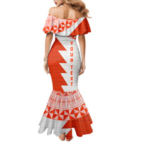 Custom Tonga Rugby Mermaid Dress Ikale Tahi Ngatu Tribal Pattern Half Style LT03 - Polynesian Pride