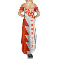 Custom Tonga Rugby Summer Maxi Dress Ikale Tahi Ngatu Tribal Pattern Half Style LT03 - Polynesian Pride