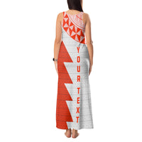 Custom Tonga Rugby Tank Maxi Dress Ikale Tahi Ngatu Tribal Pattern Half Style LT03 - Polynesian Pride