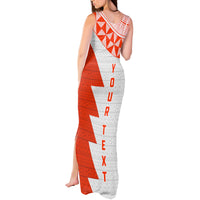 Custom Tonga Rugby Tank Maxi Dress Ikale Tahi Ngatu Tribal Pattern Half Style LT03 - Polynesian Pride