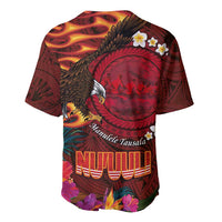American Samoa Manulele Tausala Nu'uuli Baseball Jersey Tatau Art Pattern with Tropical Plants LT03 - Polynesian Pride