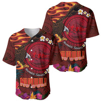 American Samoa Manulele Tausala Nu'uuli Baseball Jersey Tatau Art Pattern with Tropical Plants LT03 - Polynesian Pride