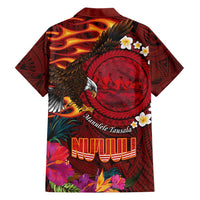American Samoa Manulele Tausala Nu'uuli Hawaiian Shirt Tatau Art Pattern with Tropical Plants LT03 - Polynesian Pride