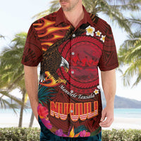 American Samoa Manulele Tausala Nu'uuli Hawaiian Shirt Tatau Art Pattern with Tropical Plants LT03 - Polynesian Pride