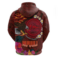 American Samoa Manulele Tausala Nu'uuli Hoodie Tatau Art Pattern with Tropical Plants LT03 - Polynesian Pride