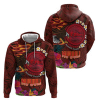 American Samoa Manulele Tausala Nu'uuli Hoodie Tatau Art Pattern with Tropical Plants LT03 - Polynesian Pride