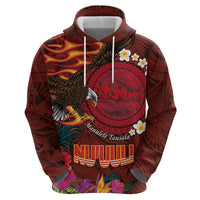 American Samoa Manulele Tausala Nu'uuli Hoodie Tatau Art Pattern with Tropical Plants LT03 - Polynesian Pride
