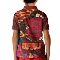 American Samoa Manulele Tausala Nu'uuli Kid Polo Shirt Tatau Art Pattern with Tropical Plants LT03 - Polynesian Pride