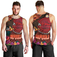 American Samoa Manulele Tausala Nu'uuli Men Tank Top Tatau Art Pattern with Tropical Plants LT03 - Polynesian Pride
