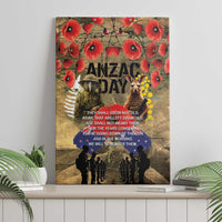 Australia and New Zealand ANZAC Day Canvas Wall Art Kangaroo and Kiwi Bird Soldier-Honor and Remember Vintage Style