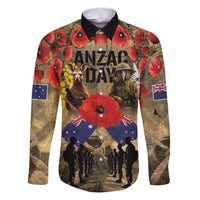 Australia and New Zealand ANZAC Day Family Matching Puletasi and Hawaiian Shirt Kangaroo and Kiwi Bird Soldier-Honor and Remember Vintage Style