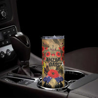 Australia and New Zealand ANZAC Day Skinny Tumbler Kangaroo and Kiwi Bird Soldier-Honor and Remember Vintage Style
