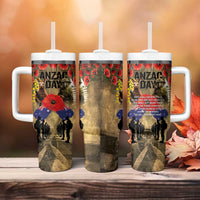 Australia and New Zealand ANZAC Day Tumbler With Handle Kangaroo and Kiwi Bird Soldier-Honor and Remember Vintage Style