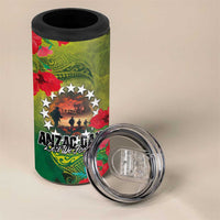 Cook Islands ANDAC Day 4 in 1 Can Cooler Tumbler Honor and Remember Soliders-Forever in My Thoughts Grunge Style LT03 - Polynesian Pride