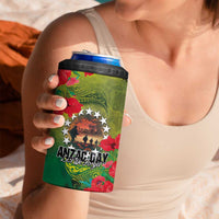 Cook Islands ANDAC Day 4 in 1 Can Cooler Tumbler Honor and Remember Soliders-Forever in My Thoughts Grunge Style LT03 - Polynesian Pride
