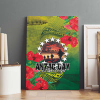 Cook Islands ANDAC Day Canvas Wall Art Honor and Remember Soliders-Forever in My Thoughts Grunge Style LT03 - Polynesian Pride