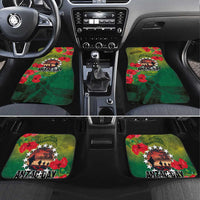 Cook Islands ANDAC Day Car Mats Honor and Remember Soliders-Forever in My Thoughts Grunge Style LT03 Set 4pcs Green-Yellow - Polynesian Pride