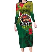 Cook Islands ANDAC Day Family Matching Long Sleeve Bodycon Dress and Hawaiian Shirt Honor and Remember Soliders-Forever in My Thoughts Grunge Style