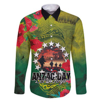 Cook Islands ANDAC Day Family Matching Puletasi and Hawaiian Shirt Honor and Remember Soliders-Forever in My Thoughts Grunge Style