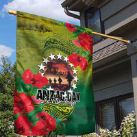Cook Islands ANDAC Day Garden Flag Honor and Remember Soliders-Forever in My Thoughts Grunge Style LT03 - Polynesian Pride