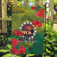 Cook Islands ANDAC Day Garden Flag Honor and Remember Soliders-Forever in My Thoughts Grunge Style LT03 Garden Flag Green-Yellow - Polynesian Pride