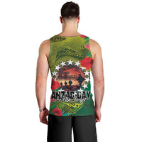Cook Islands ANDAC Day Men Tank Top Honor and Remember Soliders-Forever in My Thoughts Grunge Style LT03 - Polynesian Pride