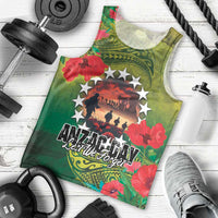 Cook Islands ANDAC Day Men Tank Top Honor and Remember Soliders-Forever in My Thoughts Grunge Style LT03 - Polynesian Pride