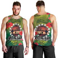 Cook Islands ANDAC Day Men Tank Top Honor and Remember Soliders-Forever in My Thoughts Grunge Style LT03 - Polynesian Pride