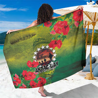 Cook Islands ANDAC Day Sarong Honor and Remember Soliders-Forever in My Thoughts Grunge Style