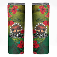 Cook Islands ANDAC Day Skinny Tumbler Honor and Remember Soliders-Forever in My Thoughts Grunge Style