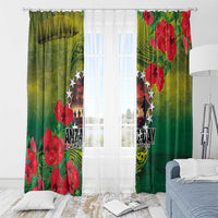Cook Islands ANDAC Day Window Curtain Honor and Remember Soliders-Forever in My Thoughts Grunge Style LT03 - Polynesian Pride