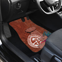 Chamorro Biba Guam Car Mats Latte Stone Tribal and Hibiscus Flower Tapa Pattern