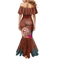 Chamorro Biba Guam Mermaid Dress Latte Stone Tribal and Hibiscus Flower Tapa Pattern LT03 - Polynesian Pride