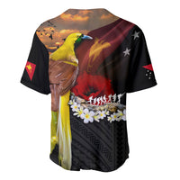 Papua New Guinea Remembrance Day Baseball Jersey Bird of Paradise Plumeria Flower and Polynesian Pattern