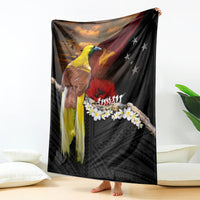 Papua New Guinea Remembrance Day Blanket Bird of Paradise Plumeria Flower and Polynesian Pattern LT03 - Polynesian Pride